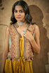 Yellow Beaded Jacket with yellow Bandhani Jumpsuit